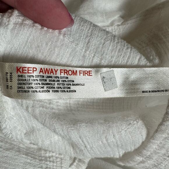 free people | romantic kaylyn gauze textured cotton boho white midi dress sz XS - Picture 8 of 10